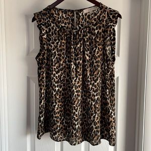 Loft leopard sleeveless blouse